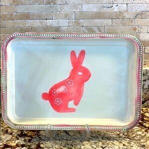 Pink Bunny Decorative Tray